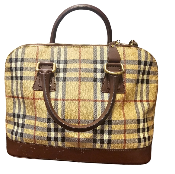 Burberry Haymarket Check Alma Style Tote w/ COA - Picture 2 of 13